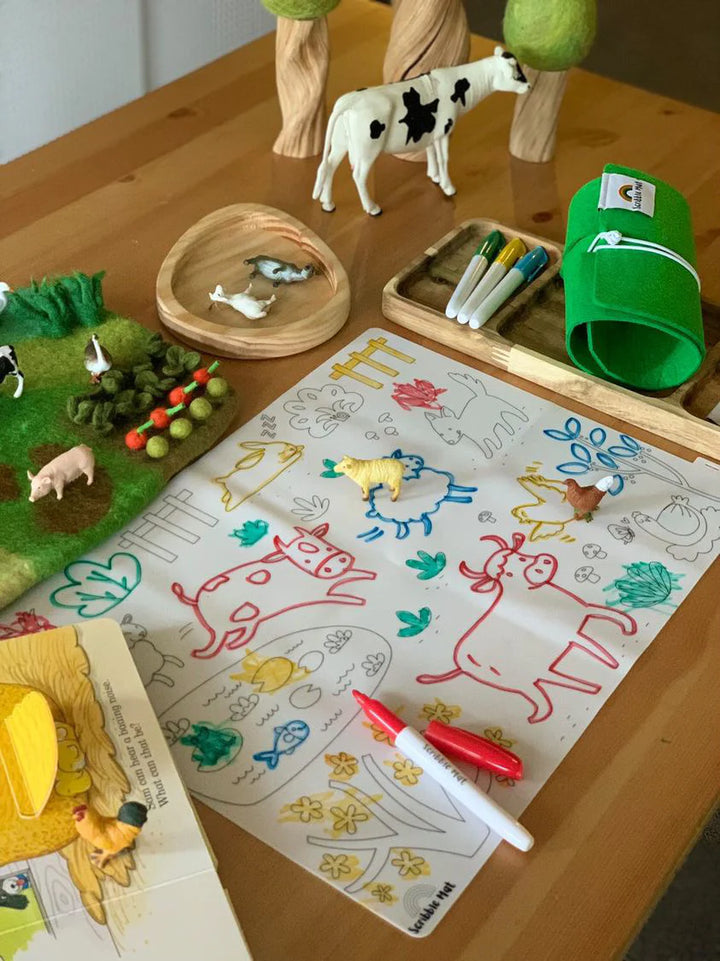 Reusable Scribble Mat Set | On the Farm