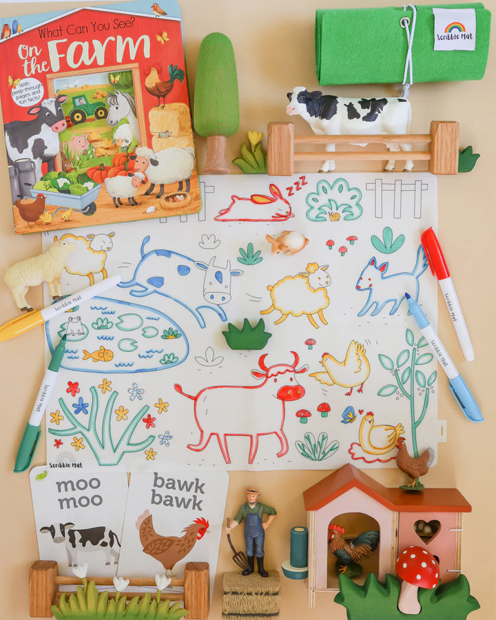 Reusable Scribble Mat Set | On the Farm