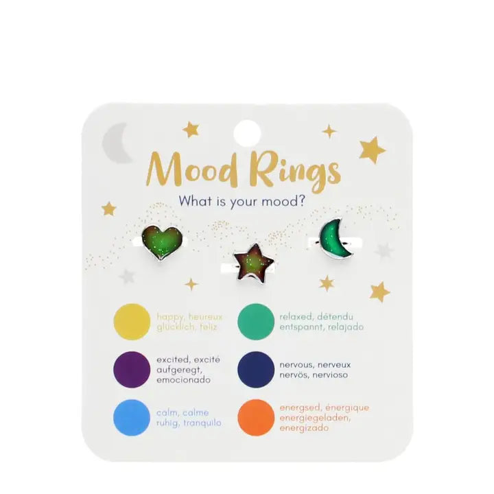 Rex London Glitter Mood Rings - Set of 3