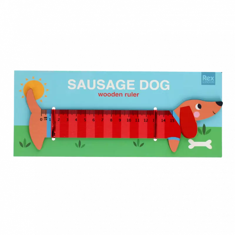 Rex London Wooden Ruler Sausage Dog