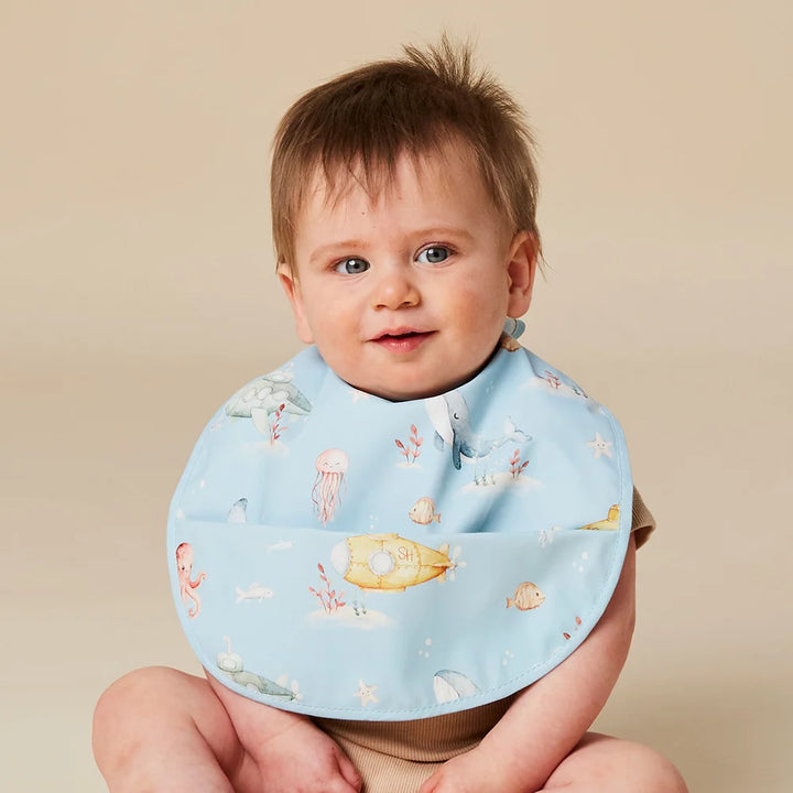 Snuggle Hunny Waterproof Snuggle Bib - Blue Little Subs