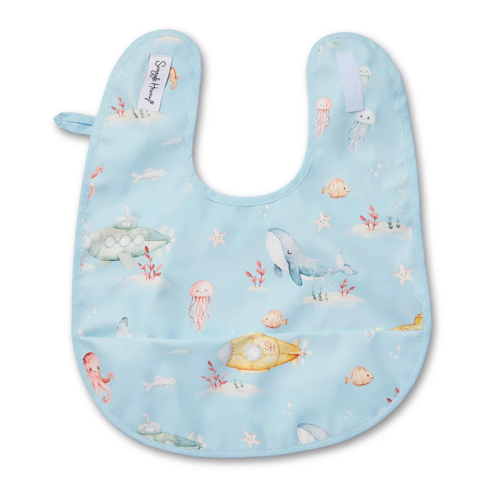 Snuggle Hunny Waterproof Snuggle Bib - Blue Little Subs
