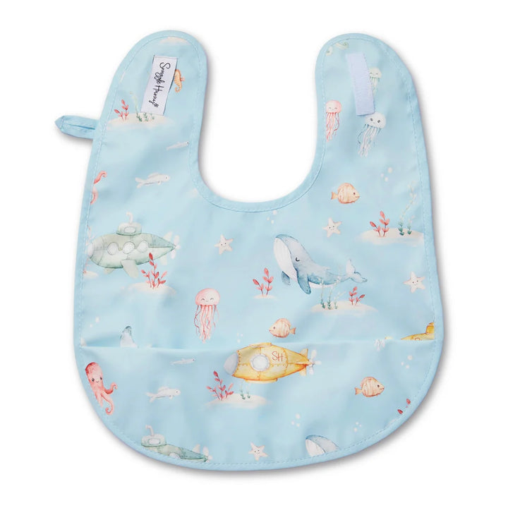 Snuggle Hunny Waterproof Snuggle Bib - Blue Little Subs