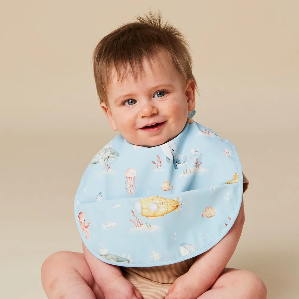 Snuggle Hunny Waterproof Snuggle Bib - Blue Little Subs