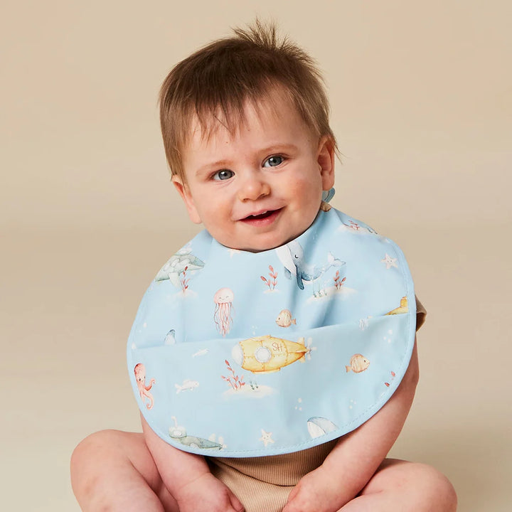Snuggle Hunny Waterproof Snuggle Bib - Blue Little Subs