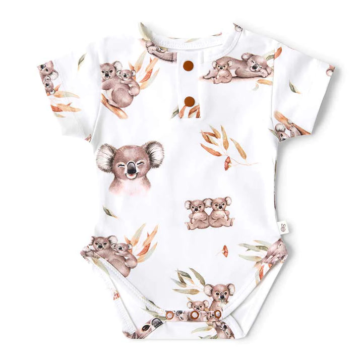 Snuggle Hunny Organic Short Sleeve Bodysuit - Koala
