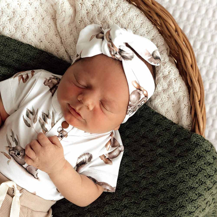 Snuggle Hunny Organic Top Knot Headband - Koala