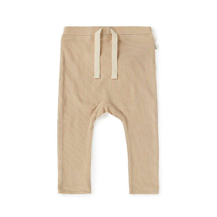 Snuggle Hunny Ribbed Organic Pants - Pebble