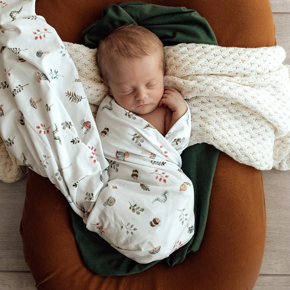 Snuggle Hunny Baby Jersey Wrap & Beanie Set - Garden Friends