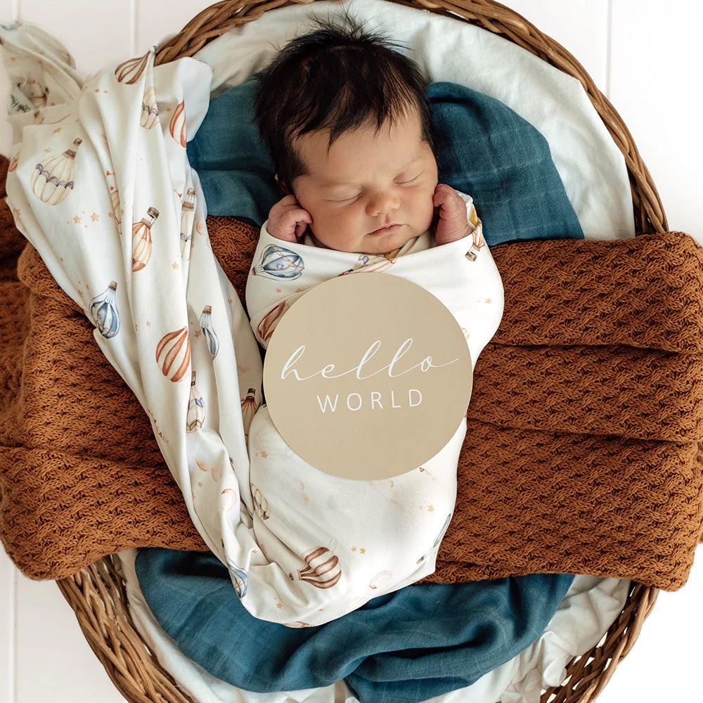 Snuggle Hunny Baby Jersey Wrap & Beanie Set - Up & Away