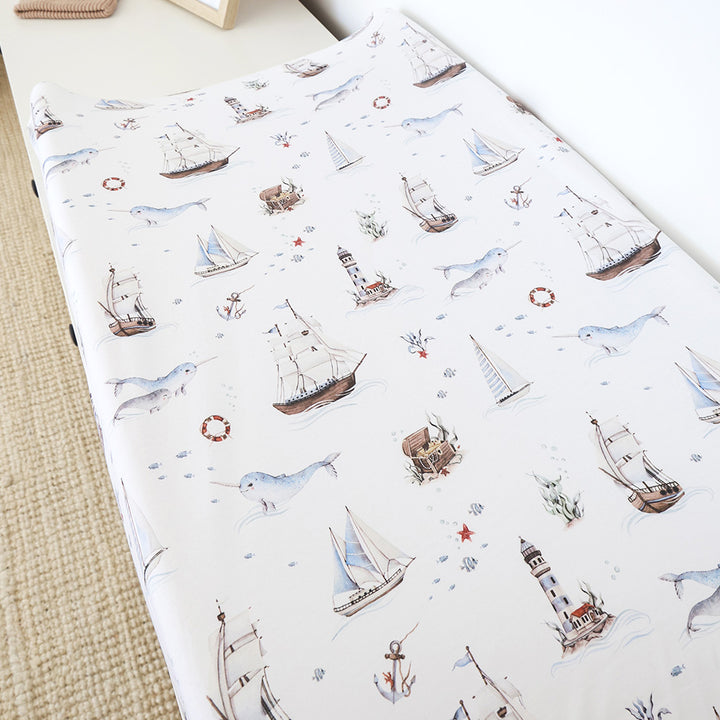 Snuggle Hunny Bassinet Sheet & Change Pad Cover - Set Sail