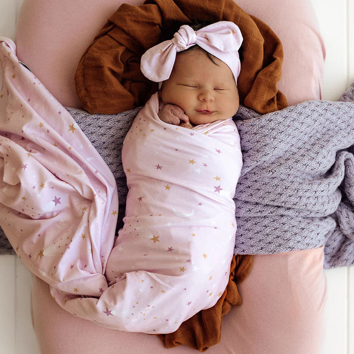 Snuggle Hunny Baby Jersey Wrap & Topknot Set - Twinkle