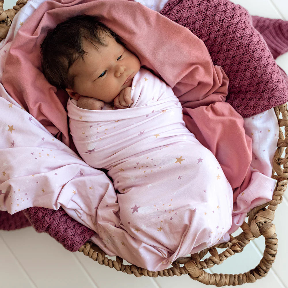 Snuggle Hunny Baby Jersey Wrap & Topknot Set - Twinkle