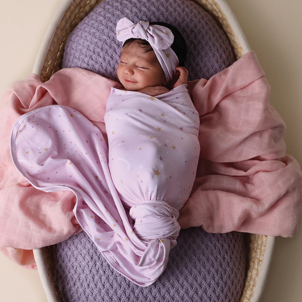 Snuggle Hunny Baby Jersey Wrap & Topknot Set - Twinkle