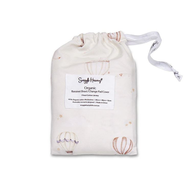 Snuggle Hunny Bassinet Sheet & Change Pad Cover - Up & Away