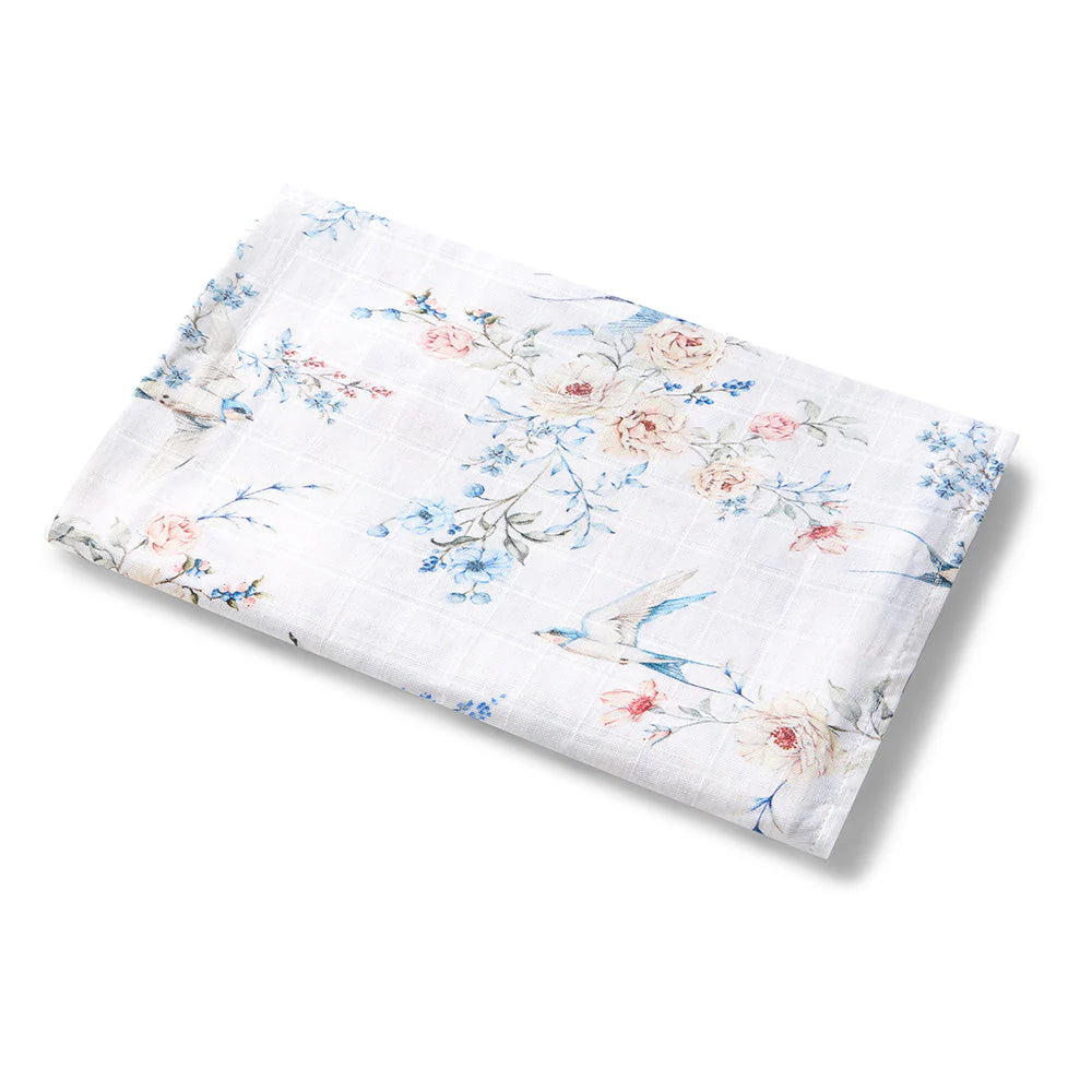 Snuggle Hunny Organic Cotton Muslin Wrap - Sweet Swallows