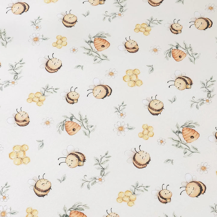 Snuggle Hunny Organic Fitted Jersey Cotton Cot Sheet - Bumblebees