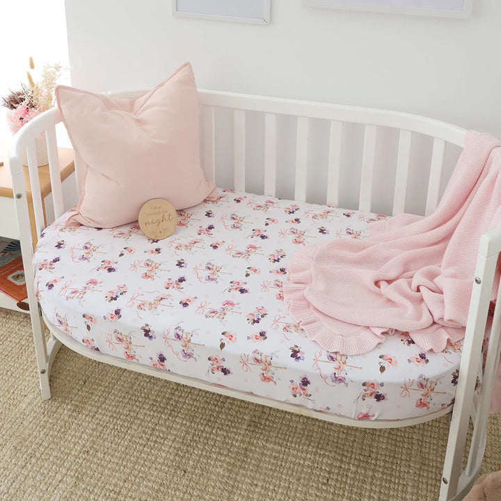 Snuggle Hunny Organic Fitted Jersey Cotton Cot Sheet - Carousel