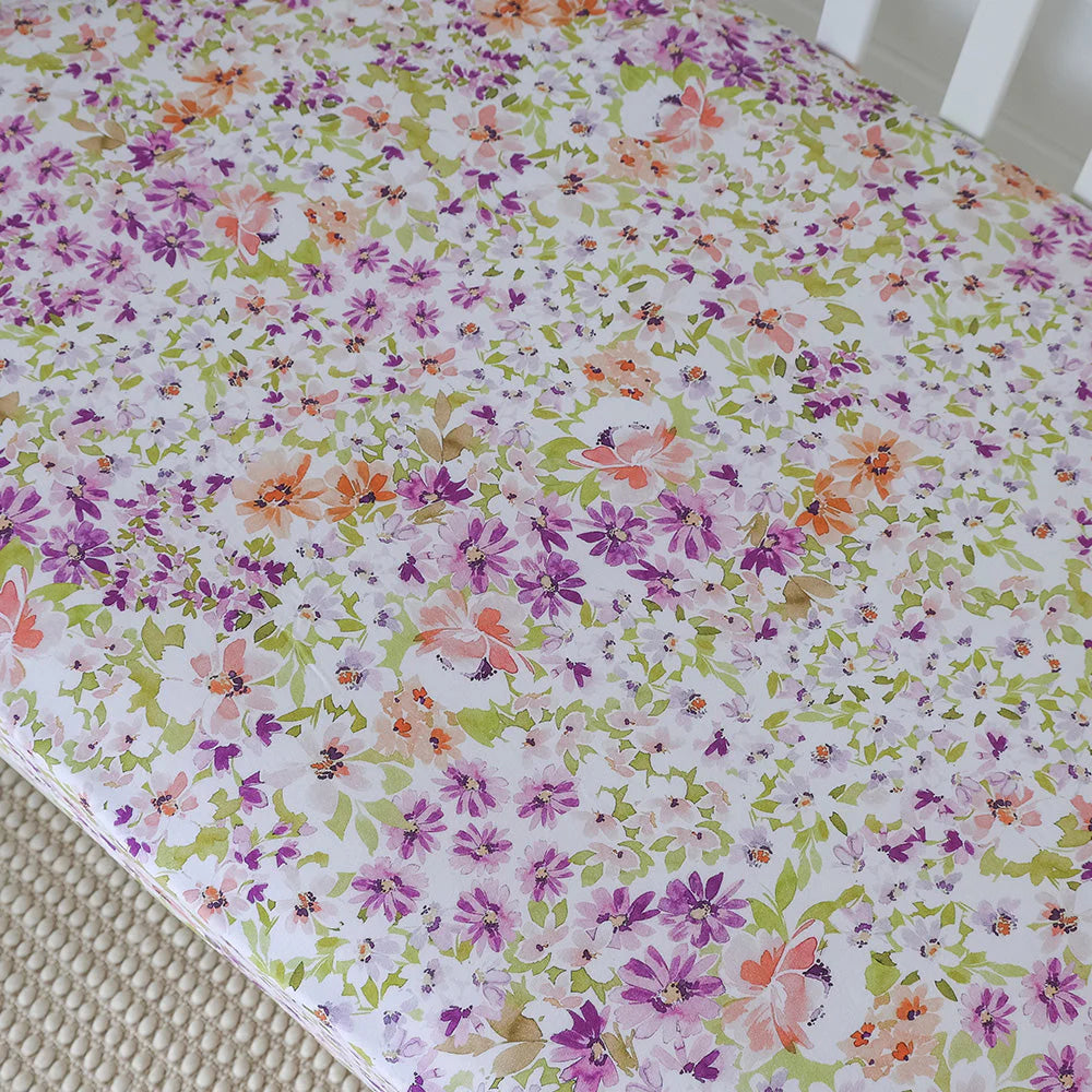 Snuggle Hunny Organic Fitted Jersey Cotton Cot Sheet - Isla