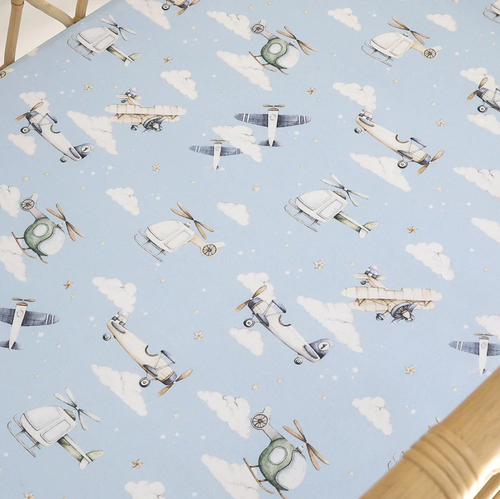 Snuggle Hunny Bassinet Sheet & Change Pad Cover - Taking Flight
