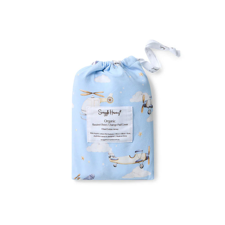 Snuggle Hunny Bassinet Sheet & Change Pad Cover - Taking Flight