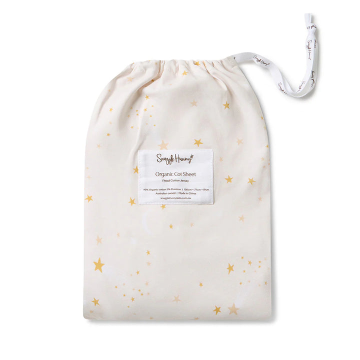 Snuggle Hunny Organic Fitted Jersey Cotton Cot Sheet - Stardust
