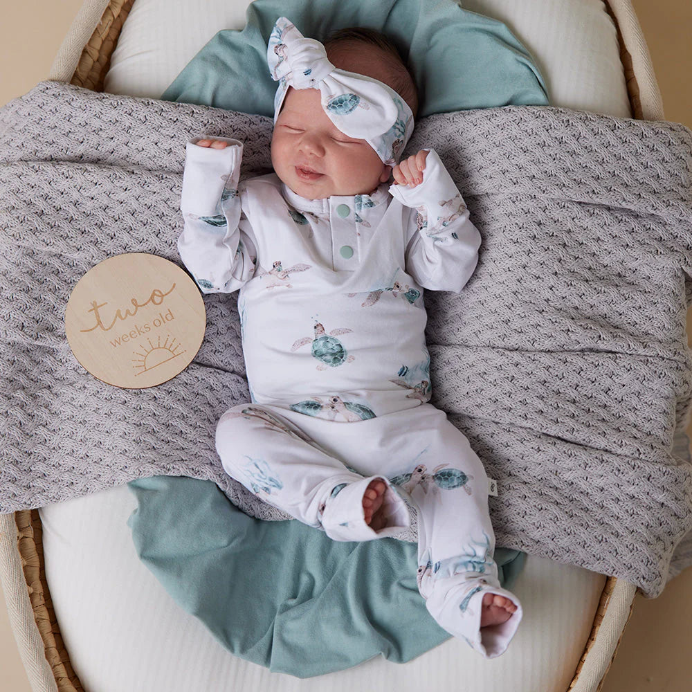 Snuggle Hunny Organic Growsuit - Turtle Size 1