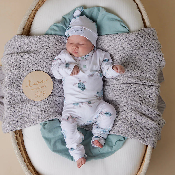 Snuggle Hunny Organic Growsuit - Turtle Size 1