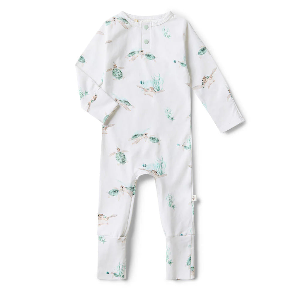 Snuggle Hunny Organic Growsuit - Turtle Size 1