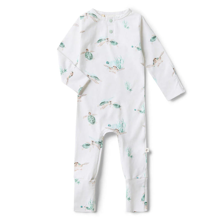 Snuggle Hunny Organic Growsuit - Turtle Size 1