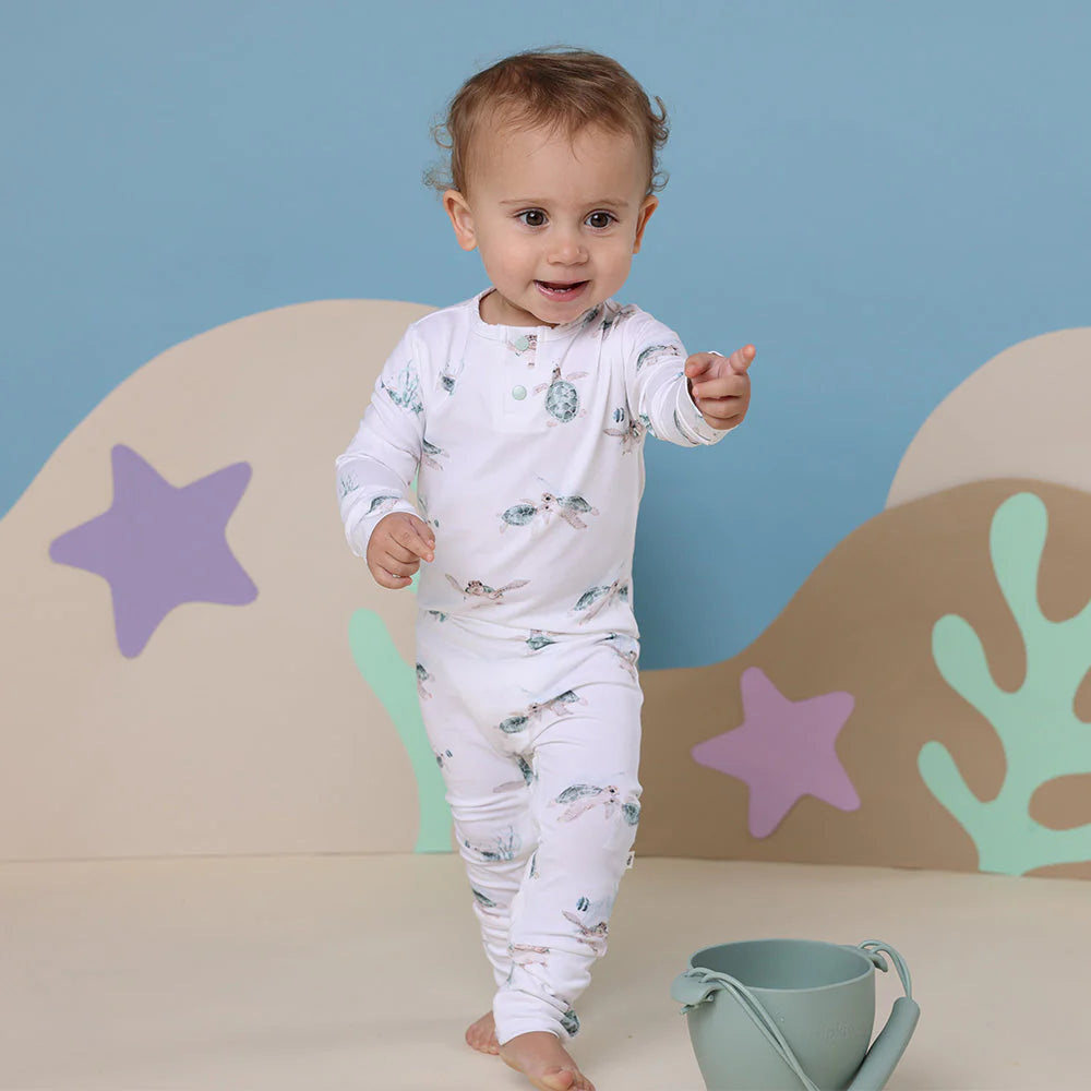 Snuggle Hunny Organic Growsuit - Turtle Size 1