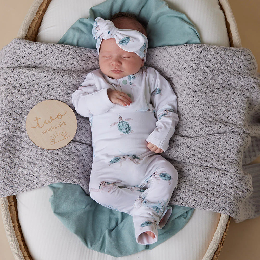 Snuggle Hunny Organic Growsuit - Turtle Size 1