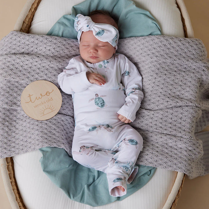 Snuggle Hunny Organic Growsuit - Turtle Size 1