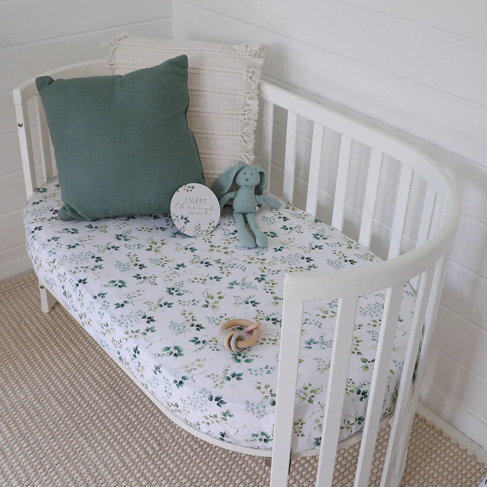Snuggle Hunny Organic Fitted Jersey Cotton Cot Sheet - Eden