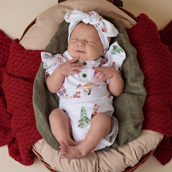 Snuggle Hunny Short Sleeve Organic Bodysuit with Frill - Kangas & Koalas