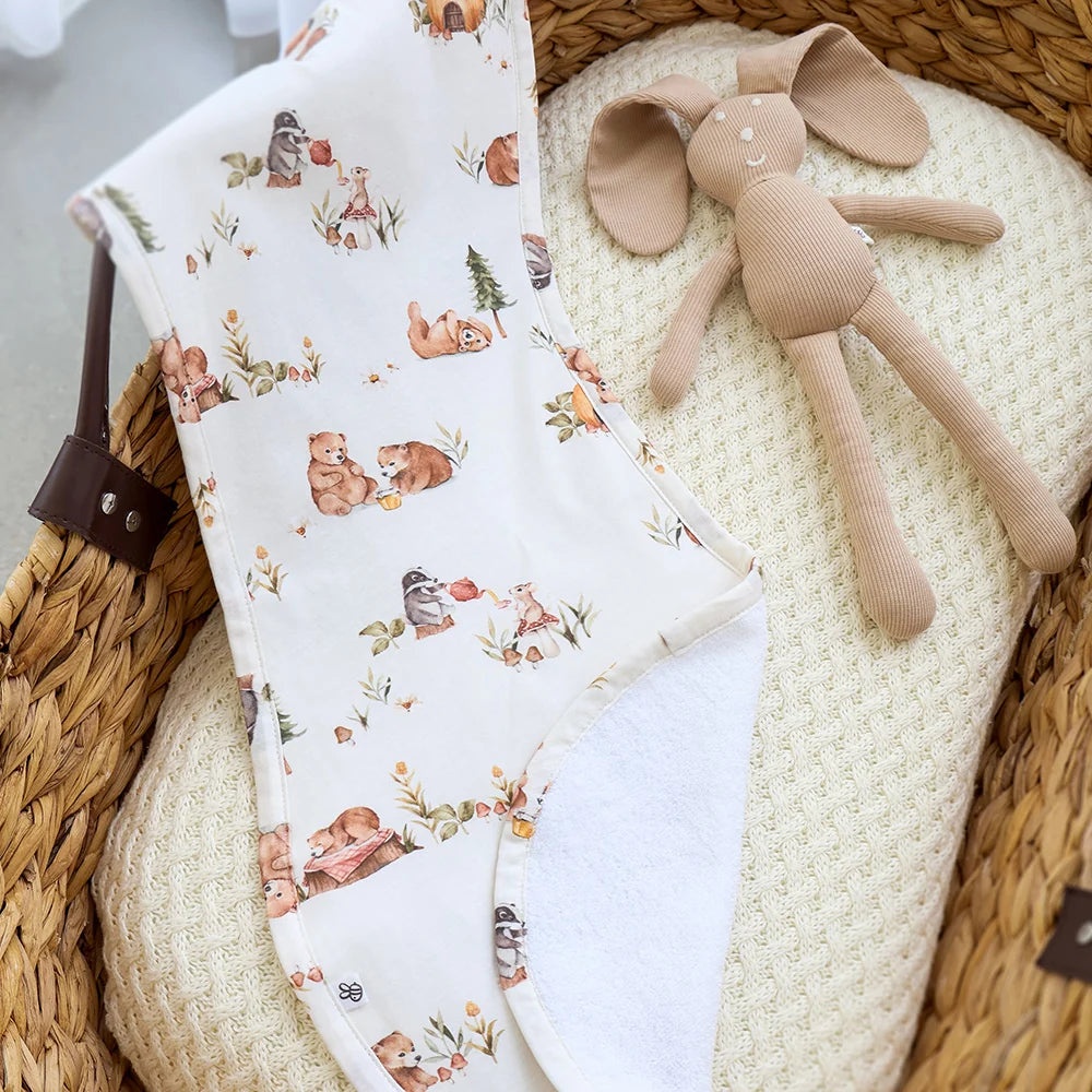 Snuggle Hunny Organic Cotton Burp Cloth - Bears Picnic