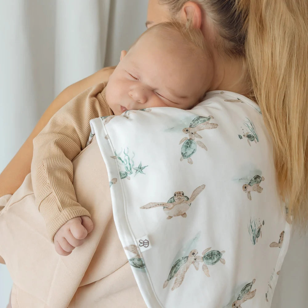 Snuggle Hunny Organic Cotton Burp Cloth - Turtle