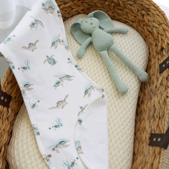 Snuggle Hunny Organic Cotton Burp Cloth - Turtle