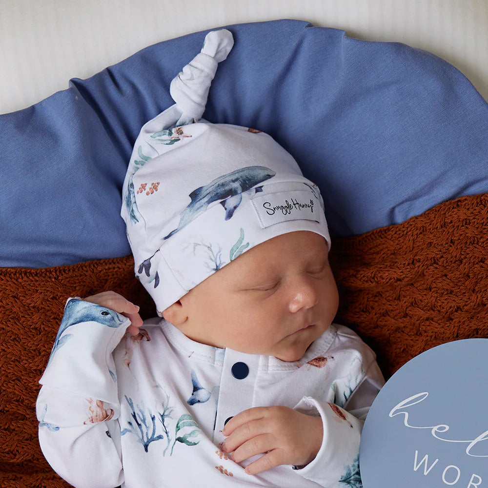 Snuggle Hunny Organic Knotted Beanie - Ocean