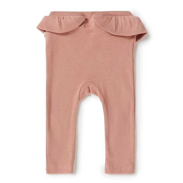 Snuggle Hunny Ribbed Organic Pants - Rose