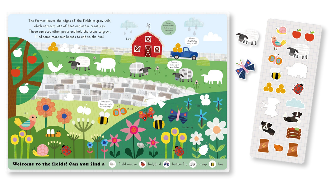 Stretchy Stickers Reusable Sticker Scene Book - Farm