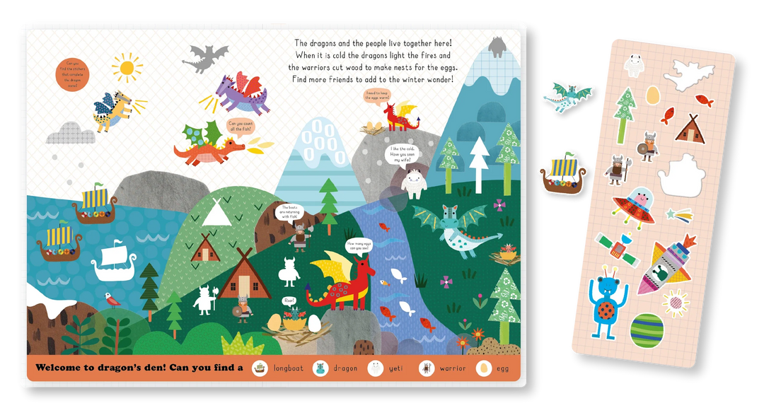 Stretchy Stickers Reusable Sticker Scene Book - Make Believe