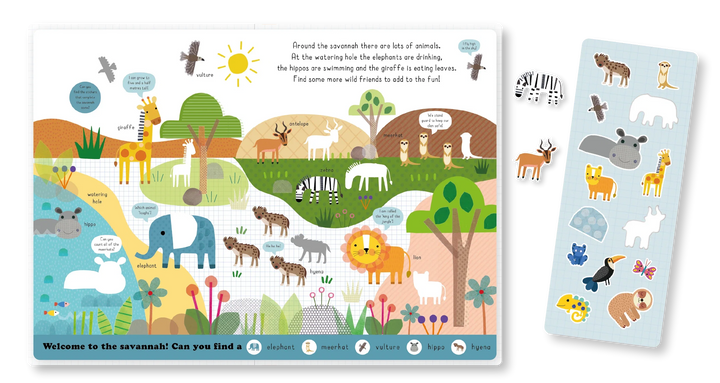 Stretchy Stickers Reusable Sticker Scene Book - Wild