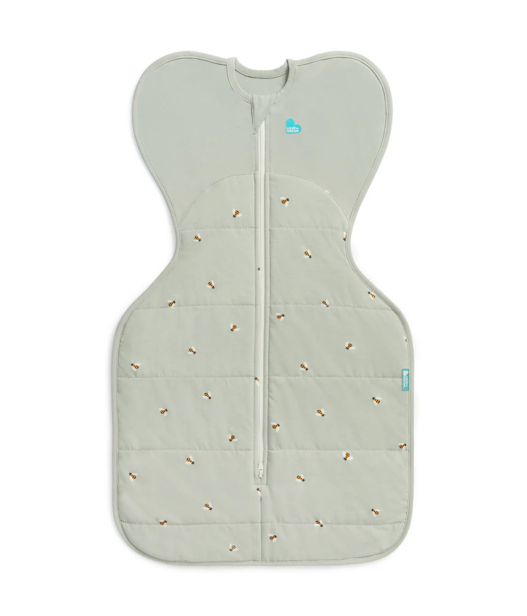 Love to Dream Swaddle Up™ Quilted Stretch Cotton 2.5 TOG - Olive Bees