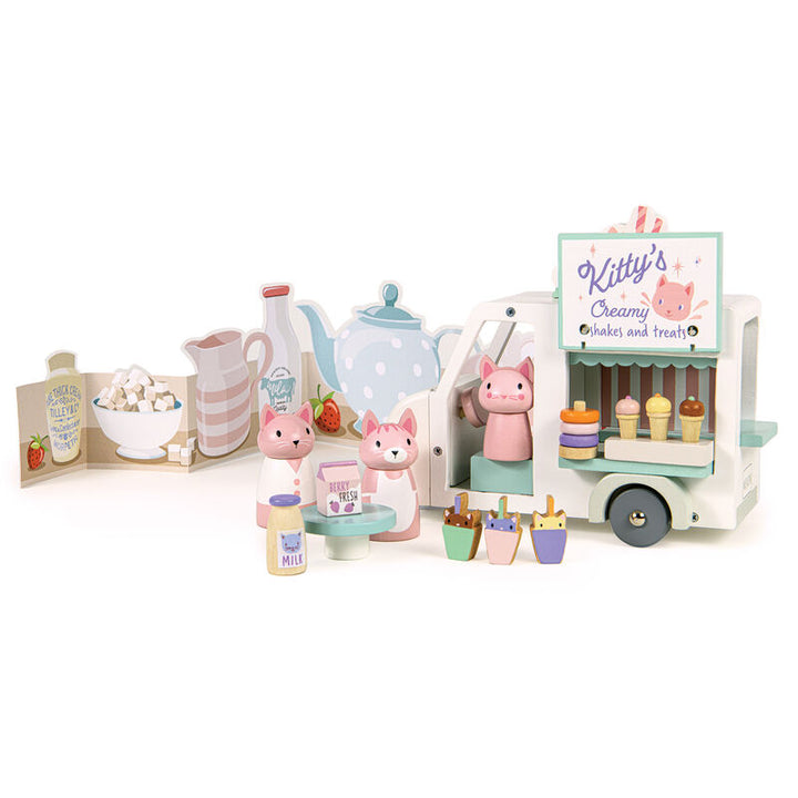Tender Leaf Wooden Kitty's Milkshake Van Play Set