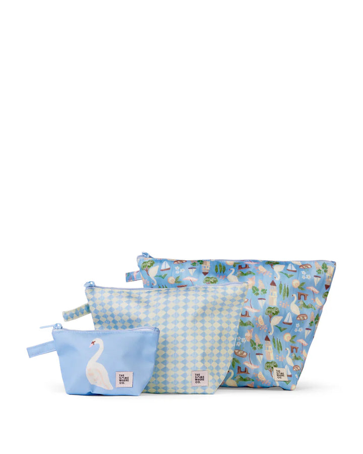 The Somewhere Co Swan Lake Handy Pouch Trio