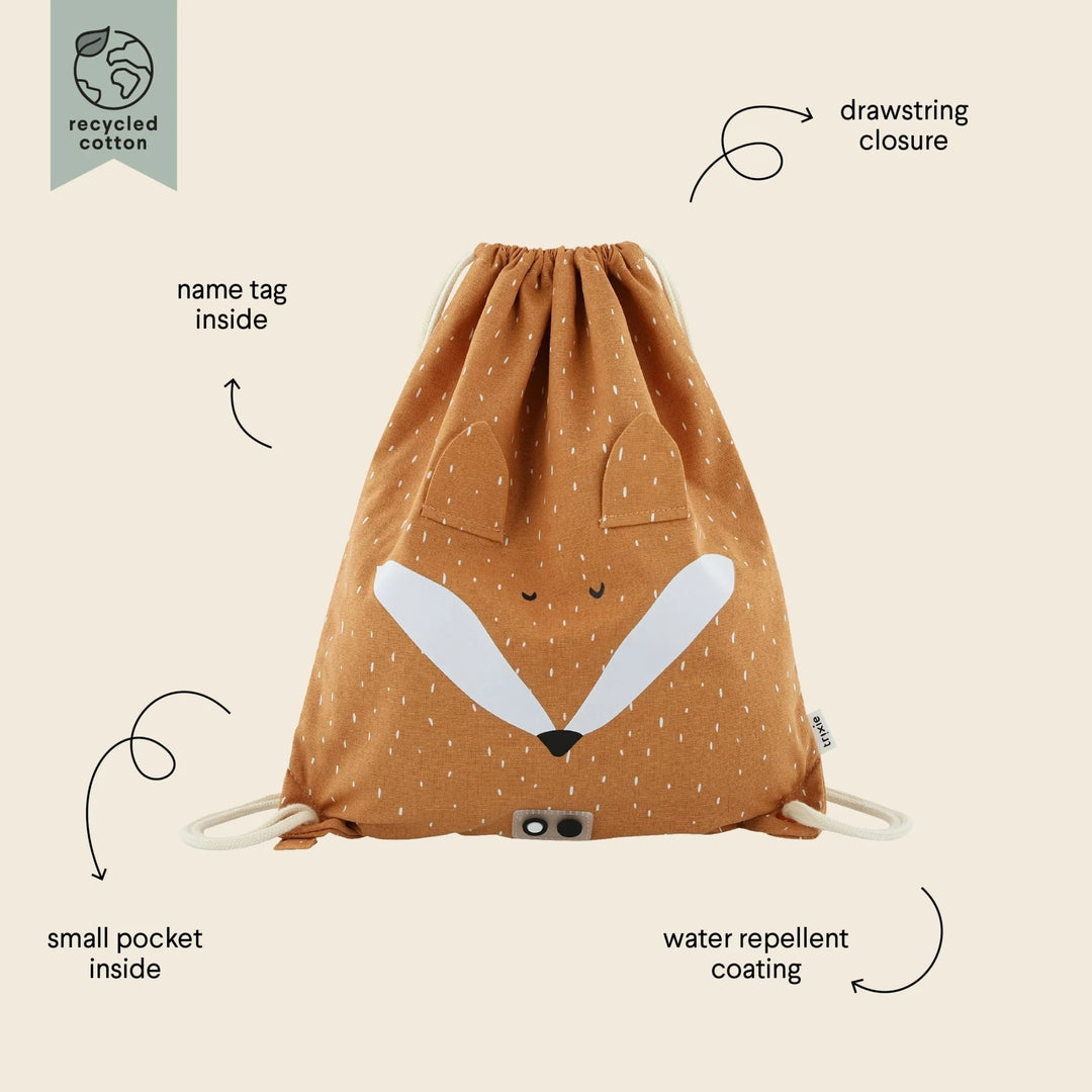 Trixie Drawstring Library/Swim Bag - Mr. Fox