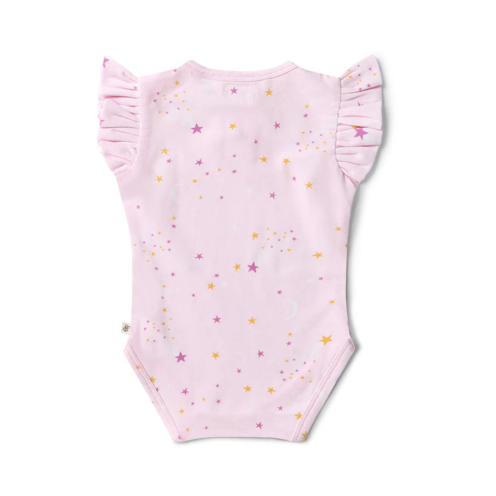 Snuggle Hunny Organic Short Sleeve Frill Bodysuit - Twinkle