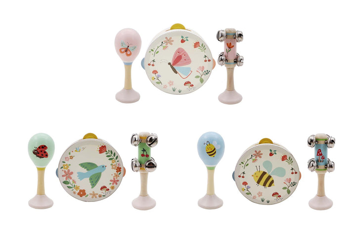 Wooden Spring Insect 3 Piece Music Set - Assorted