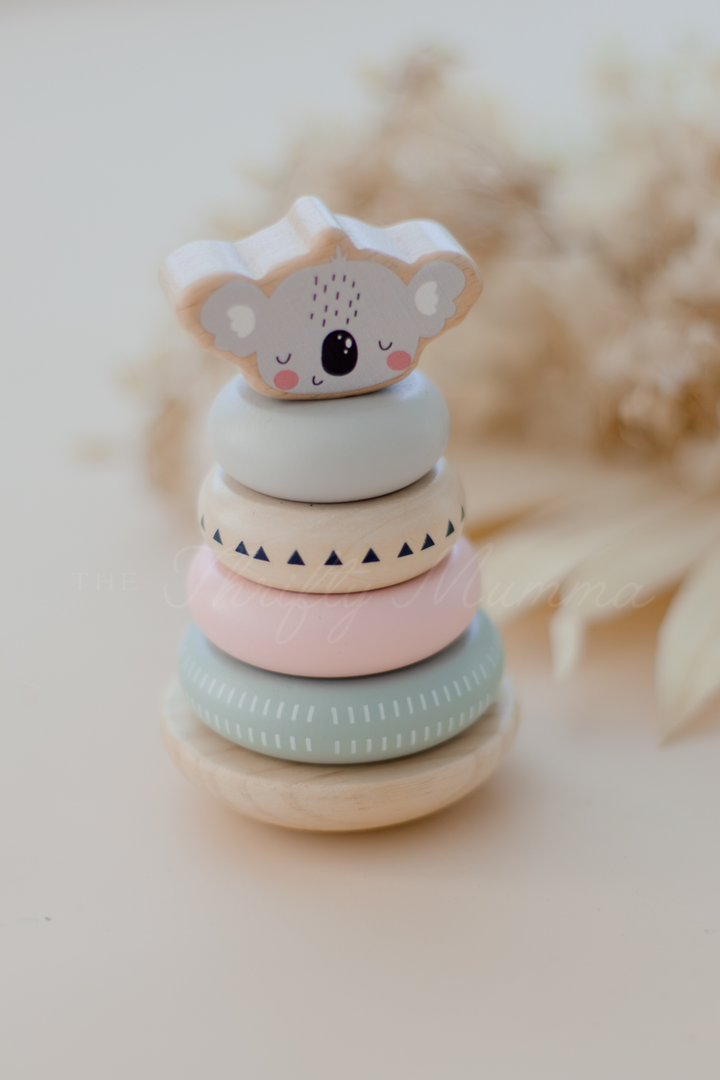 Wooden Ring Stacker Toy - Koala
